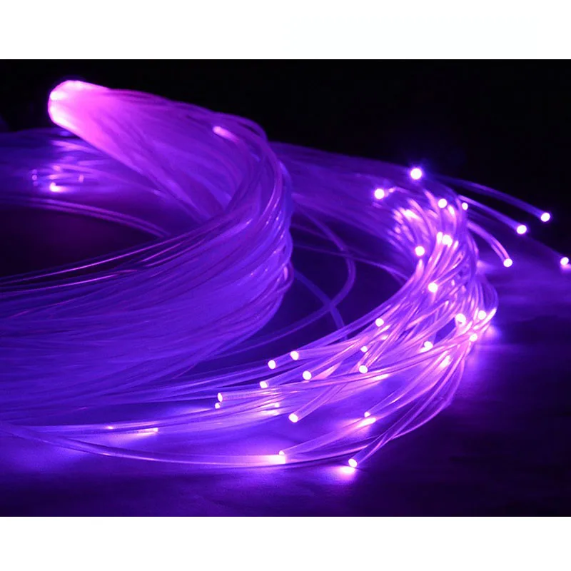 Vente chaude 1 ~ 5 mètres 0.75mm extrémité luminescente PMMA Fiber plastique câble optique lumineux pour tout type de moteur lumineux LED effet de ciel décoratif