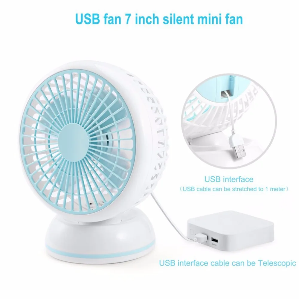 

Mini USB Desk Fan 7 Inches Portable Summer Cooling Fan Super Silent Desktop Fan Simple Color Electric Fan For Home Office