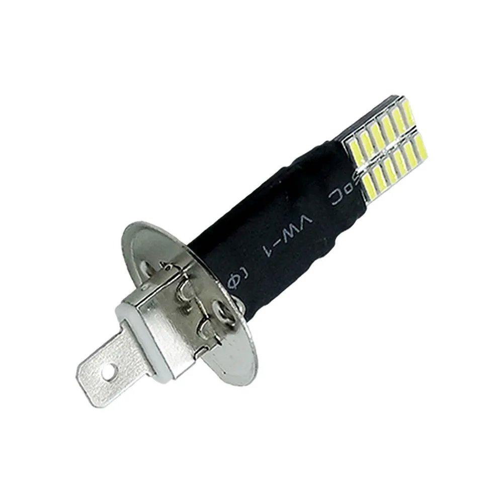 H1 Car Fog Lamps 25 3528 SMD 24 4014 LED Turn Signal Driving Bulbs White DC 12V Automobiles DRL Daytime Running Lights 2 Pcs