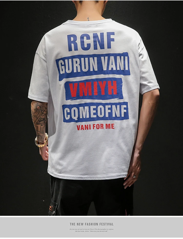 Nice Summer T-Shirts Men Letter Printed Short Sleeve TShirt Men Tee Shirt Men Vogue Fashion Round Neck T Shirt Men