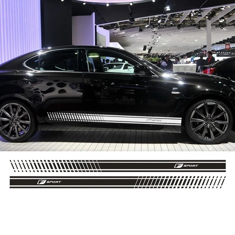 

For (1Pair/2Pcs) FOR Lexus F Sport SIDE RACING STRIPES GRAPHIC DECAL Car Stickers da-98#