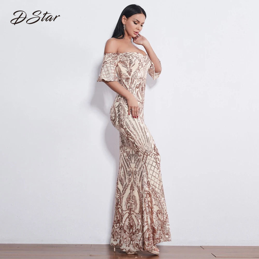 Новое платье с блестками женское длинное вечернее платье с русалочкой vestidos de festa винтажное платье с коротким рукавом femme vestido