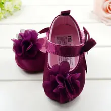 Мягкая детская обувь принцессы с красным цветком для девочек; 3 размера на выбор