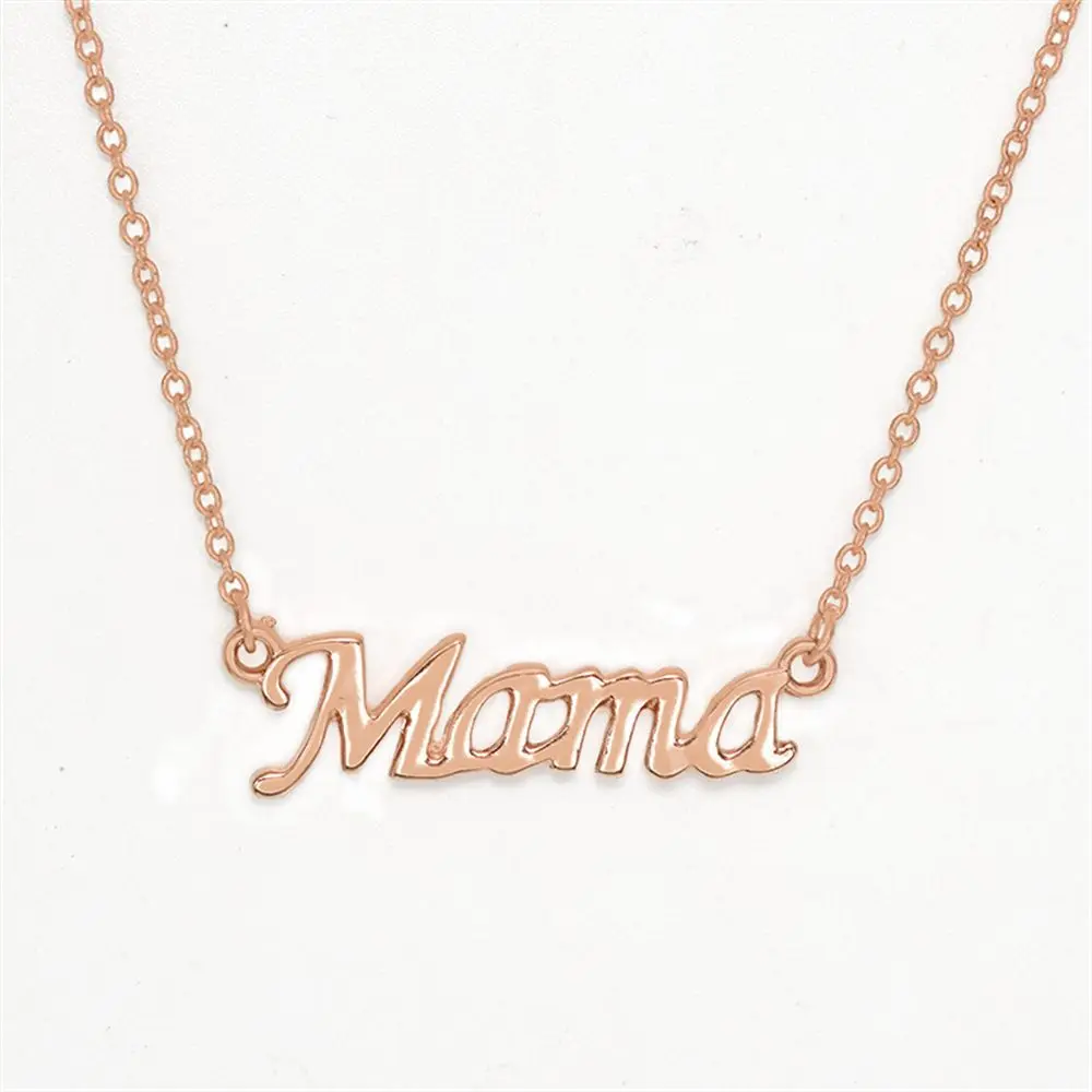 Маленькая мама ожерелье с буквами штампованные слова Начальная любовь Алфавит ожерелье Mother на День благодарения Матери подарки