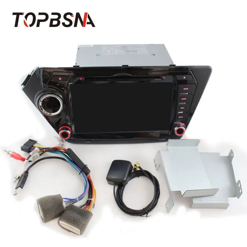Discount TOPBSNA Android 9.0 2 Din Car DVD Player For Kia k2 RIO 2010-2015 Car Multimedia player GPS Navigation DVD Stereo Audio WIFI RDS 3