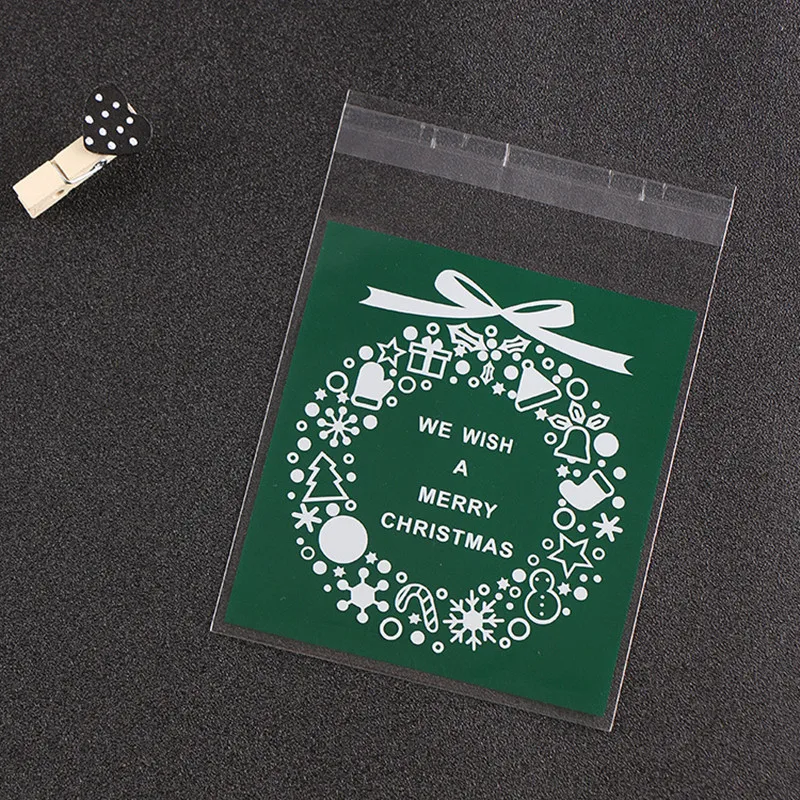 100 шт Рождественский мешок печенье конфеты пакет Dragee самоклеющийся пакет boppbags подарки мешок год подарки для детей Подарки Noel Navidad