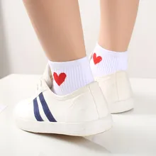 Забавные хлопковые милые теплые женские носки с милым сердцем чулочно-носочные изделия милые весенне-зимние женские розовые носки женские короткие носки