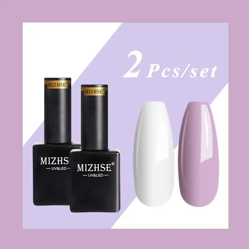 MZIHSE 2 шт./компл. УФ набор гель-лаков для ногтей! полупостоянная лак для ногтей лак гель розового, светло-бежевого цвета серии топами Базовое покрытие необходимо