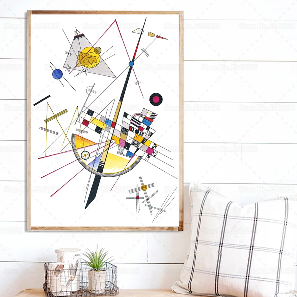 Мягкое натяжение Холст Краска Vassily Kandinsky 1923 изысканное стены Искусство картина