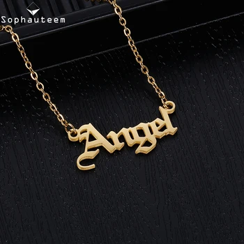 

Fashion Personalised Custom Name Necklace Charm Angel Letter Pendant Necklace for Women Stainless Steel Jewelry Christmas Gifts