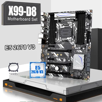 

JINGSHA X99 D8 LGA2011-3 motherboard set with XeonXeon Processor E5 2678 V3 CPU 2.5G Serve CPU LGA 2011-3 support DDR4 memory