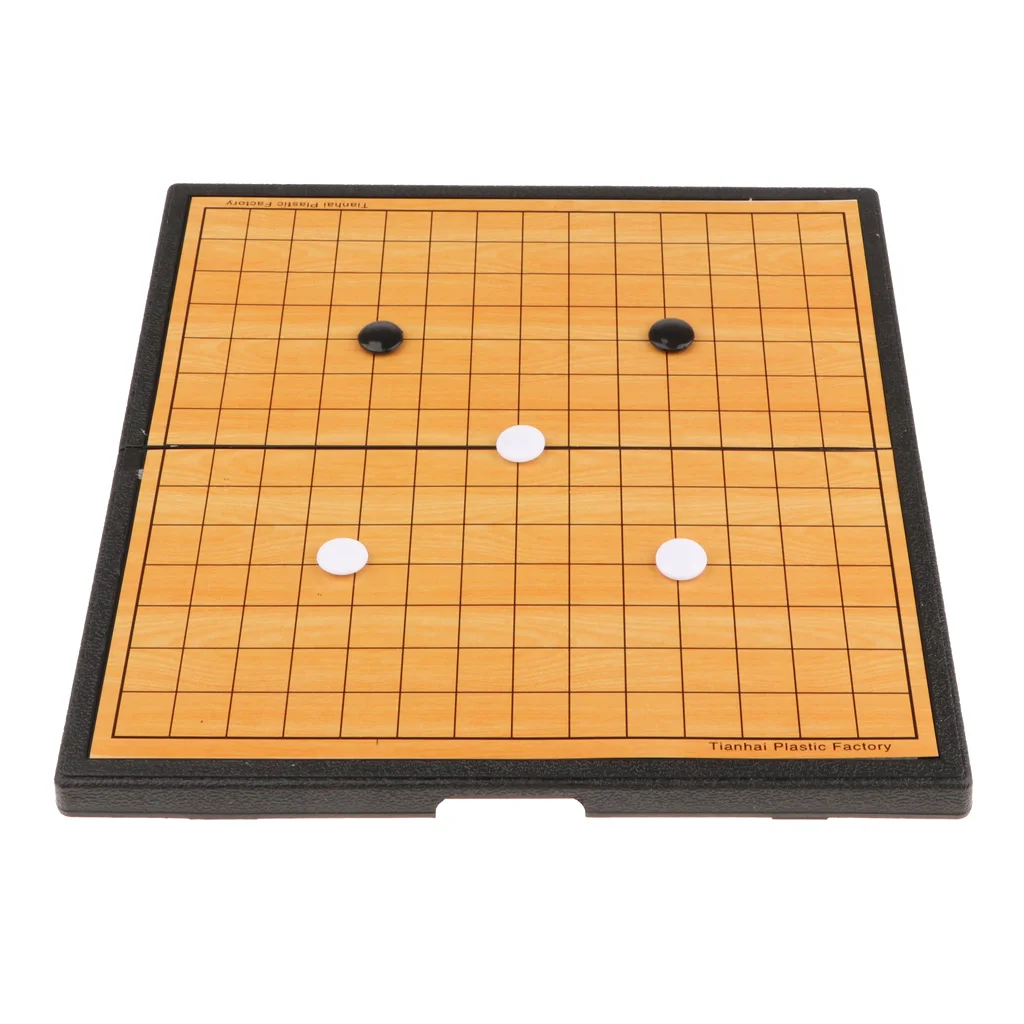 Go настольная игра набор, складная пластиковая шахматная доска Weiqi обучающие игры для детей и взрослых