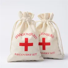10 шт набор от похмелья сумки Свадебные украшения принадлежности хлопок лен крестообразная Первая помощь для девичника Гостей 10*15 см