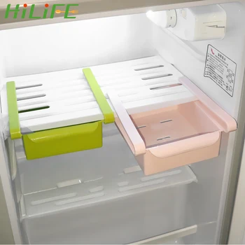 

HILIFE Space-saving Can Gadgets Fresh Spacer Layer Storage Rack Refrigerator Storage Box Freezer Space Pull-out Slide Organizer