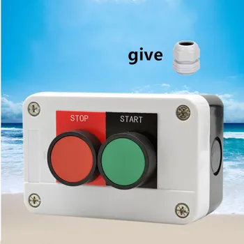 

Two position button switch box control cartridge start stop flat button two hole button box 2 hole waterproof plastic