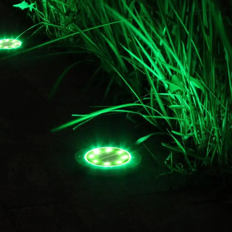 8LED солнечный диск погребенные лампочки с меняющимся цветом Открытый водонепроницаемый подземный светильник сад погребенный торшер