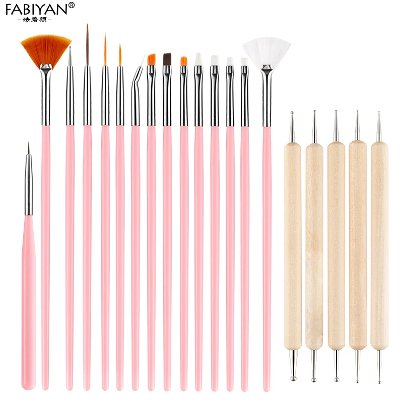 2 способа Dotting Pen Nail Art розовая краска кисть для рисования деревянный дизайн лайнер