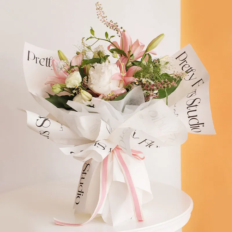 

White English Print Bouquet Wrapping Paper Valentine's Day Floral Gift Wrapping Paper Florist Supplies Wedding Decoration