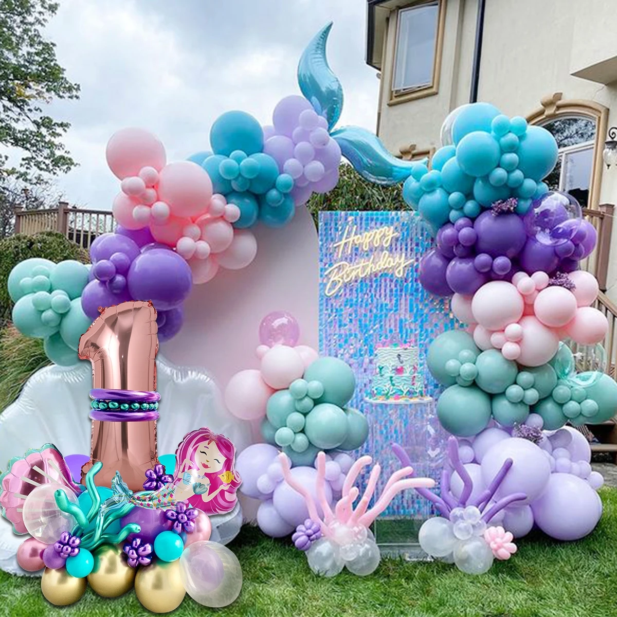 Маленькая Русалка Принцесса Фольга шар 30 дюймов номер фольга Globos 1st От 1 до 3 лет