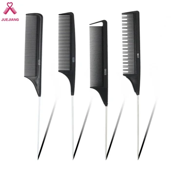 

Professional Hair Cutting Comb Heat Resistant Salon Metal Pin Tail Antistatic Comb Hard Carbon Cutting Comb Hairdressing Tools