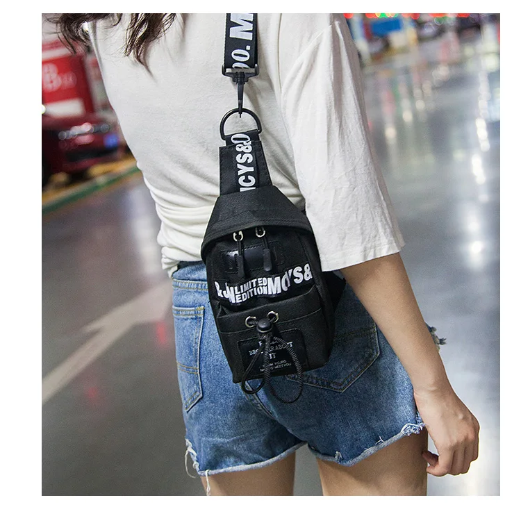 Hot sale sports summer new Harajuku shoulder messenger bag female small bag fashion Oxford mobile phone bag chest bag