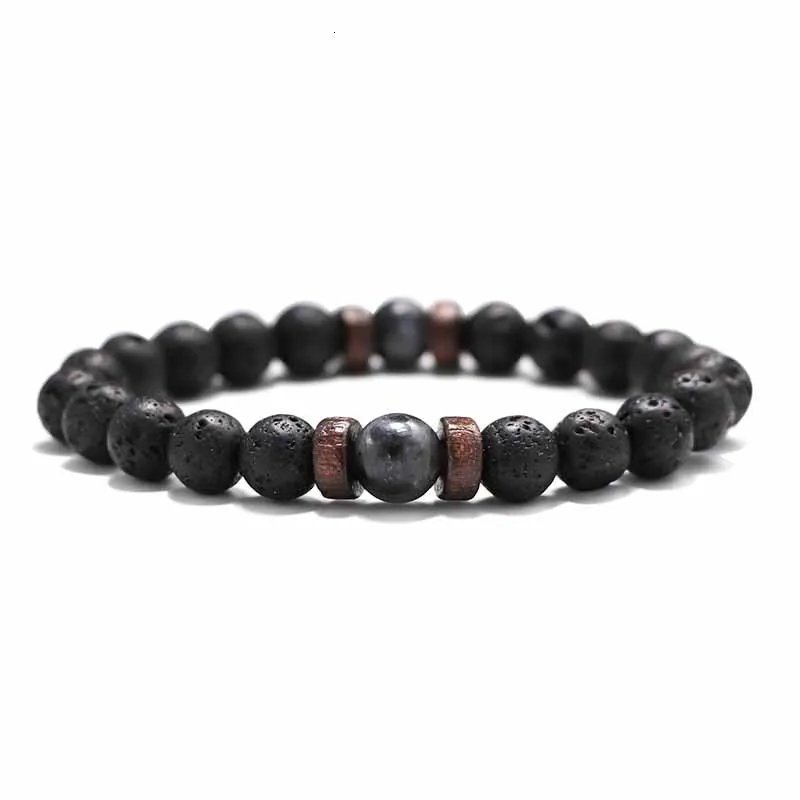 Lava Stone мужской браслет натуральный лунный камень тибетский браслет с изображением Будды чакра диффузор Мужские украшения-браслеты подарки, Прямая поставка