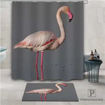 

Custom flamingos (1) Waterproof Shower Curtain Doormat Home Bath Bathroom Polyester Fabric Multi Sizes#2019-01-12-281