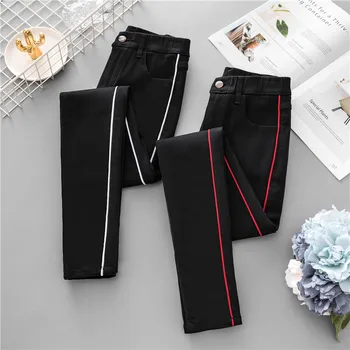 

Pants Women High Waist Plus Size Elastic Casual Skinny Button Fly Patchwork Pantalon Femme Pencil Pants 4xl