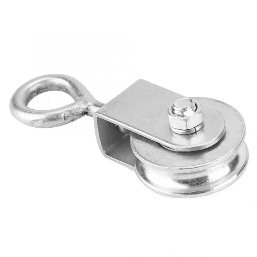 B Blesiya 2 Pieces Single Pulley Block Stainless Steel M15 Pulley Roller Loading 35kg
