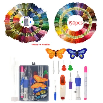 

Embroidery Floss Rainbow Colors Threads Cross Stitch Threads for Bracelets Craft Floss Sewing Needles Kit