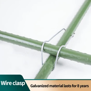 

10pcs 16-20mm Pipe Support Fixing Clamp Connector Steel Pressing Spring Wire Clip Buckle For Garden Greenhouse Building Hardware