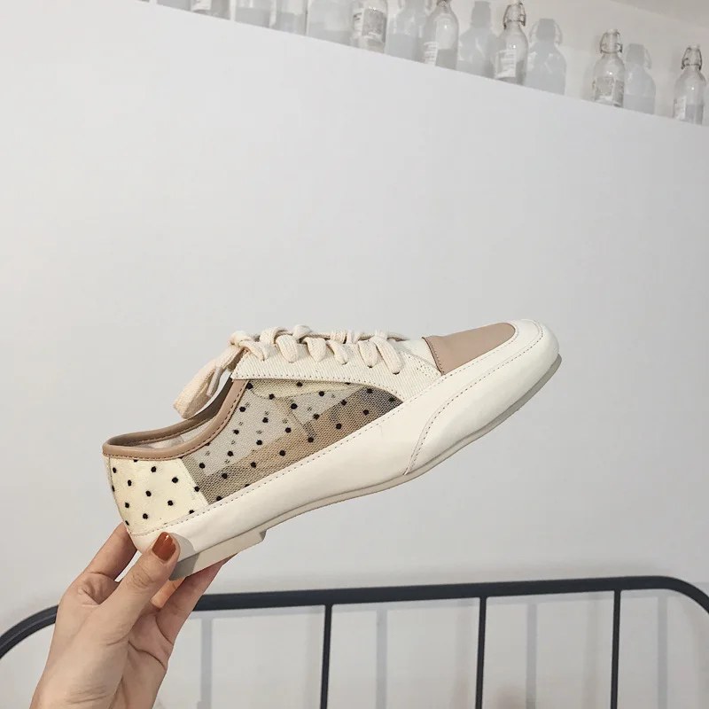 

Casual Woman Platform Shoes Square Toe Dress Flats Women Mixed Colors Tennis Female Nurse New Retro Breathable Rubber PU Fabric