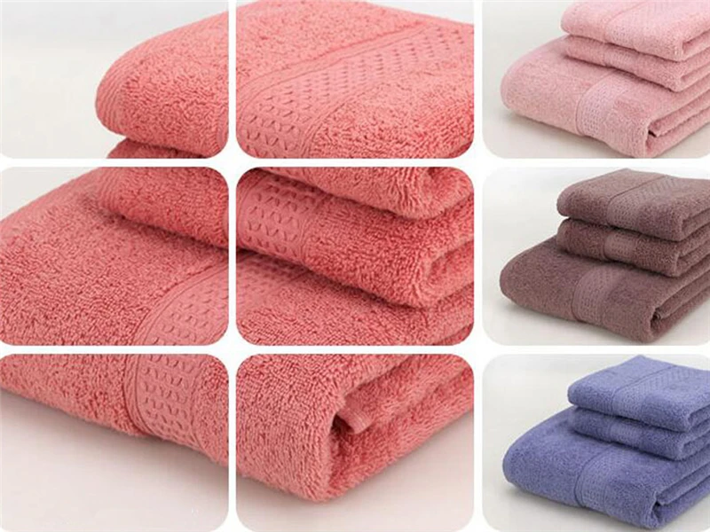 3 шт./компл. хлопок абсорбирующие однотонные мягкие удобные банные полотенца для ванной комнаты мягкие удобные хлопковые волокна полотенце для лица+ банное полотенце s