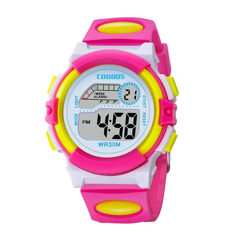Брендовые детские спортивные часы COOLBOSS светодиодный цифровой наручные часы Подарки для мальчиков и девочек студенческие часы многофункциональные детские светящиеся часы