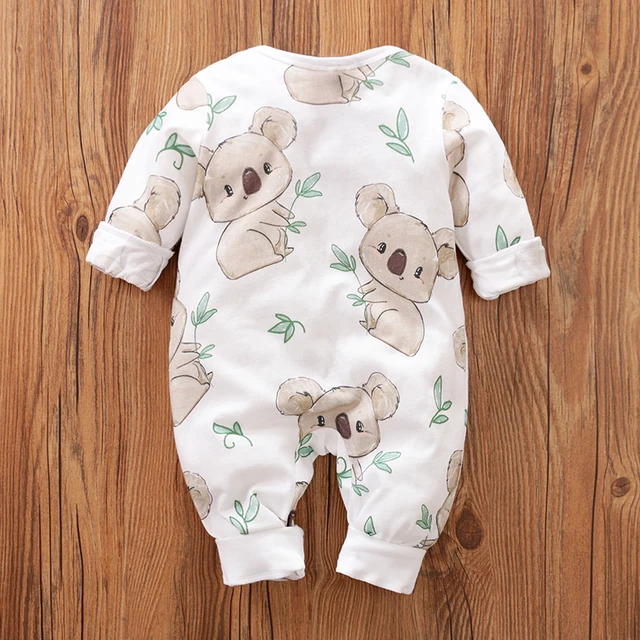 Patpat 21 Yeni Bahar Ve Sonbahar Erkek Bebek Ve Kiz Koala Baski Tulum Bir Adet Stokta Bebek Giysileri 0 1 Yasinda Rompers Aliexpress
