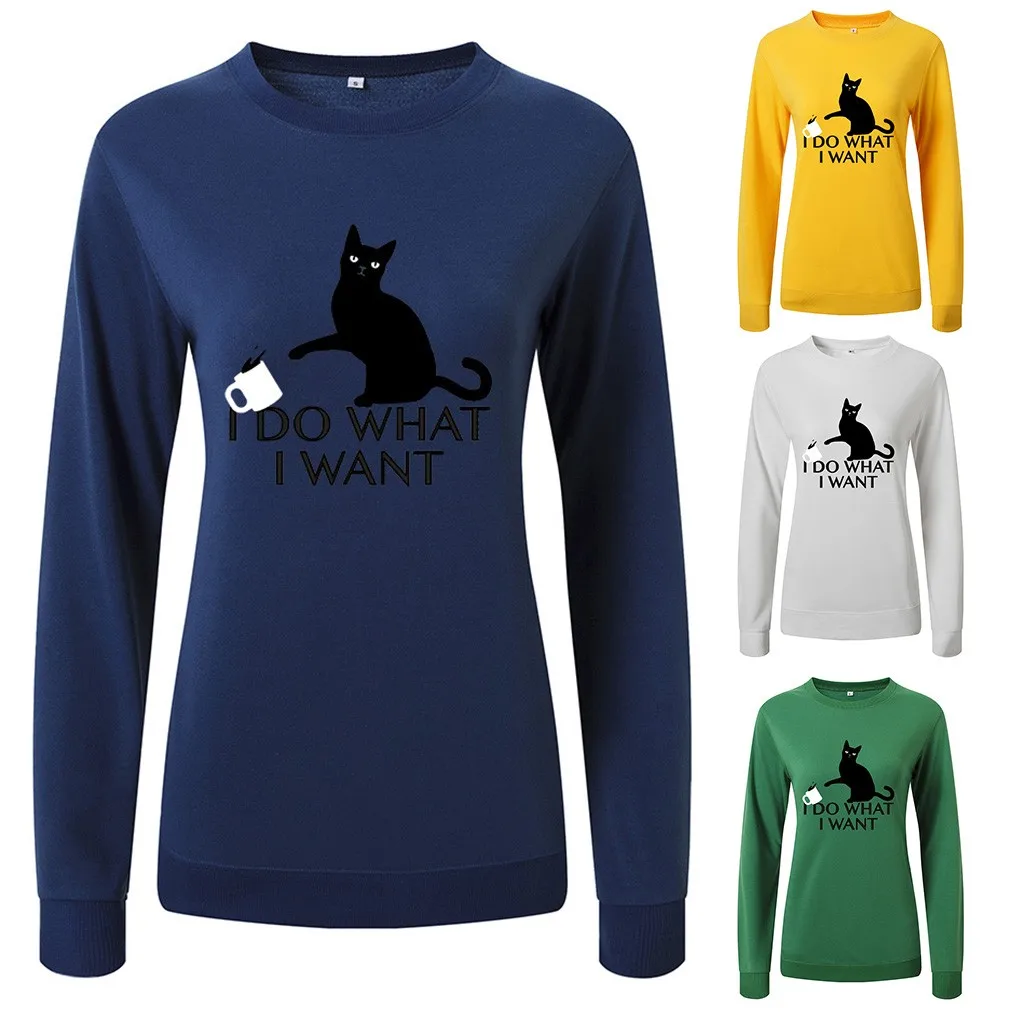 

Women Autumn Fashion O-Neck Cartoon Print Letter Ladie Loose Long Sleeve Top Pullover Sweatshirt Blouse Free Ship толстовка Z4