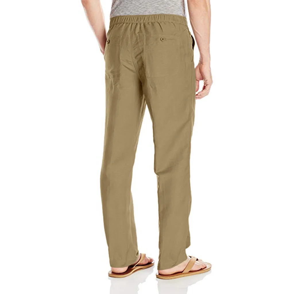 New Fashion section Pants Casual Fashion Mens Loose Fashion Drawstring Trousers With Elastic Waistband On The Back Z819