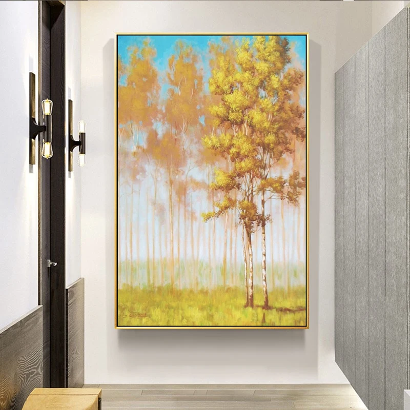 

100% Hand Painted Abstract trees Art Oil Painting On Canvas Wall Art Frameless Picture Decoration For Live Room Home Decor Gift