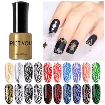 PICT YOU 8ml Stamping Nail Polish  Color Black Stamping Nail varnish Printing Varnish  For Nail DIY Stamping Plate