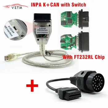 

20Pin For BMW INPA K+CAN K CAN INPA With FT232RL Chip with Switch for BMW INPA K DCAN USB Interface Cable