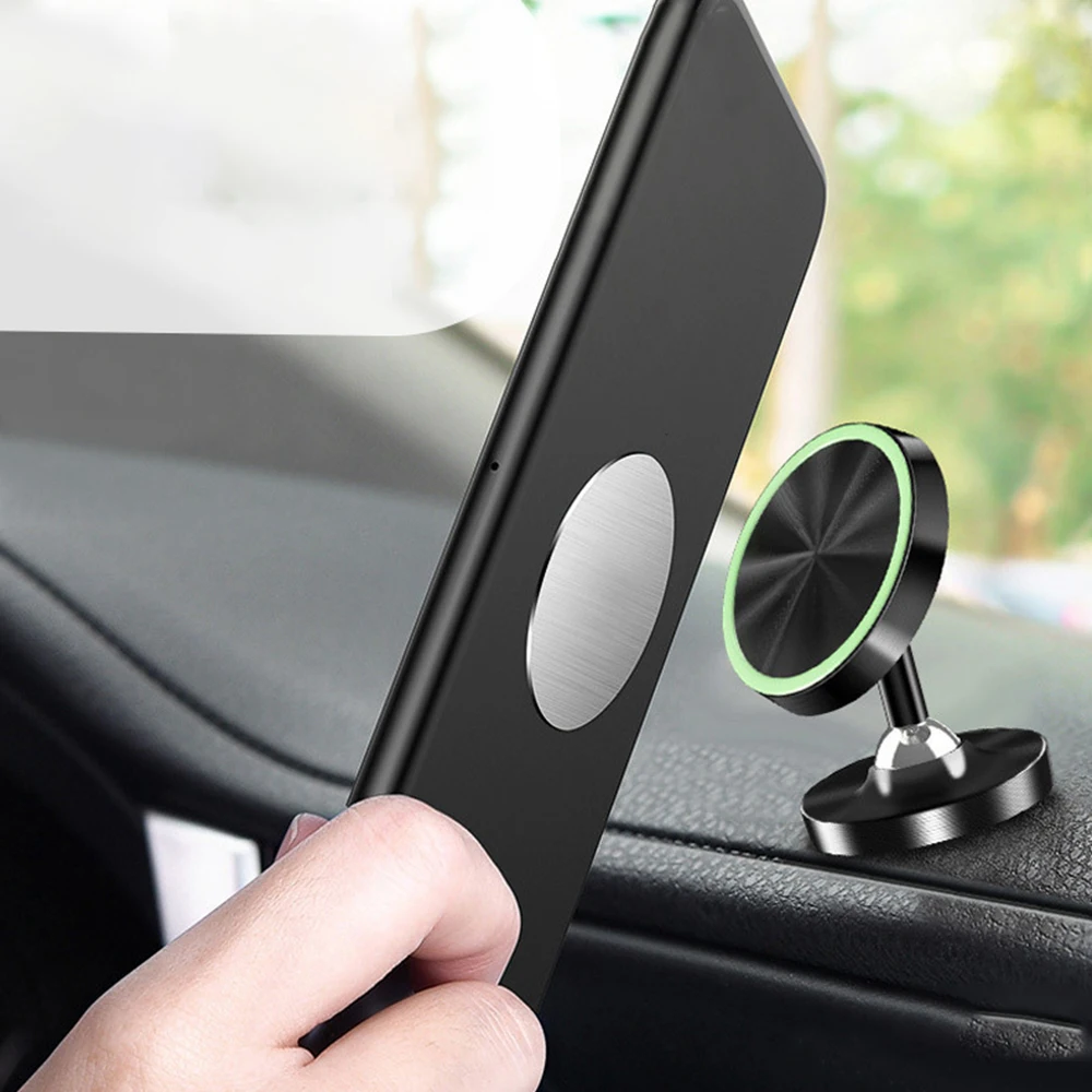 Two Way Adjust Car Phone Holder Stand Luminous Magnetic Car Holders 360 Degree Magnet Universal Mobile Mount Desk Stands 1pcs