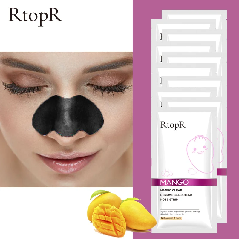 

10 Pcs/lot Mango Blackhead Remover Nose Mask Acne Treatment Pore Strip Face Lift Firming Peeling T Zone Care Oil-control Skin