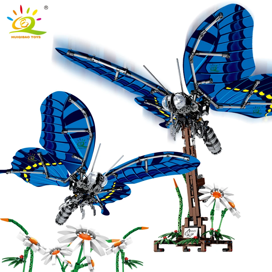 Online 564 piezas de bloques de construcción de mariposa con cola de golondrina simulada Compatible con bloques de construcción de Ciudad de insectos