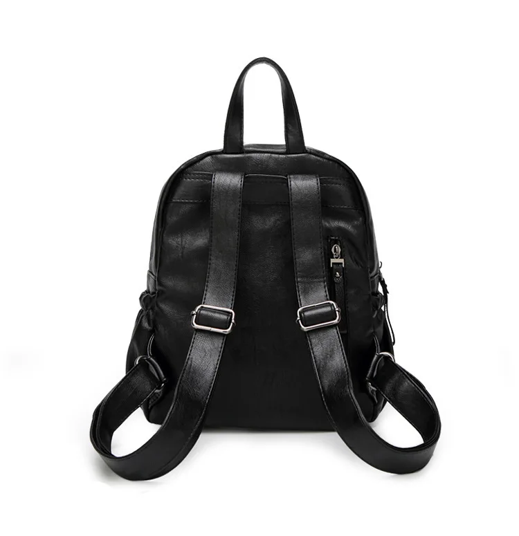 

Micro WOMEN'S Leather Bags Sheepskin Backpack Double Zipper Soft Leather Backpack 2019 Winter New Style Bag a-Piece