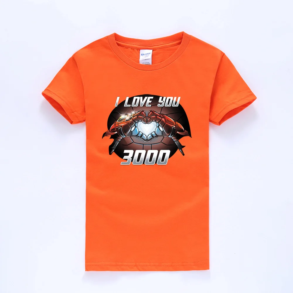Мстители 4 I LOVE You 3000 Marvel детская одежда Love You три тысячи раз футболка с короткими рукавами