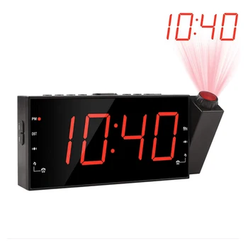 

Digital Alarm Clock Projection Clock With Time And Temperature Projection Double Alarm FM2 Radio Table Decor Clok Home Decor