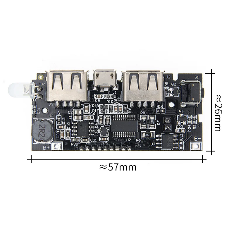 Два порта USB 5V 1A 2.1A мобильный Мощность банка 18650 Батарея Зарядное устройство PCB Мощность модуль аксессуары для телефона DIY светодиодный ЖК-дисплей зарядная Модульная плата