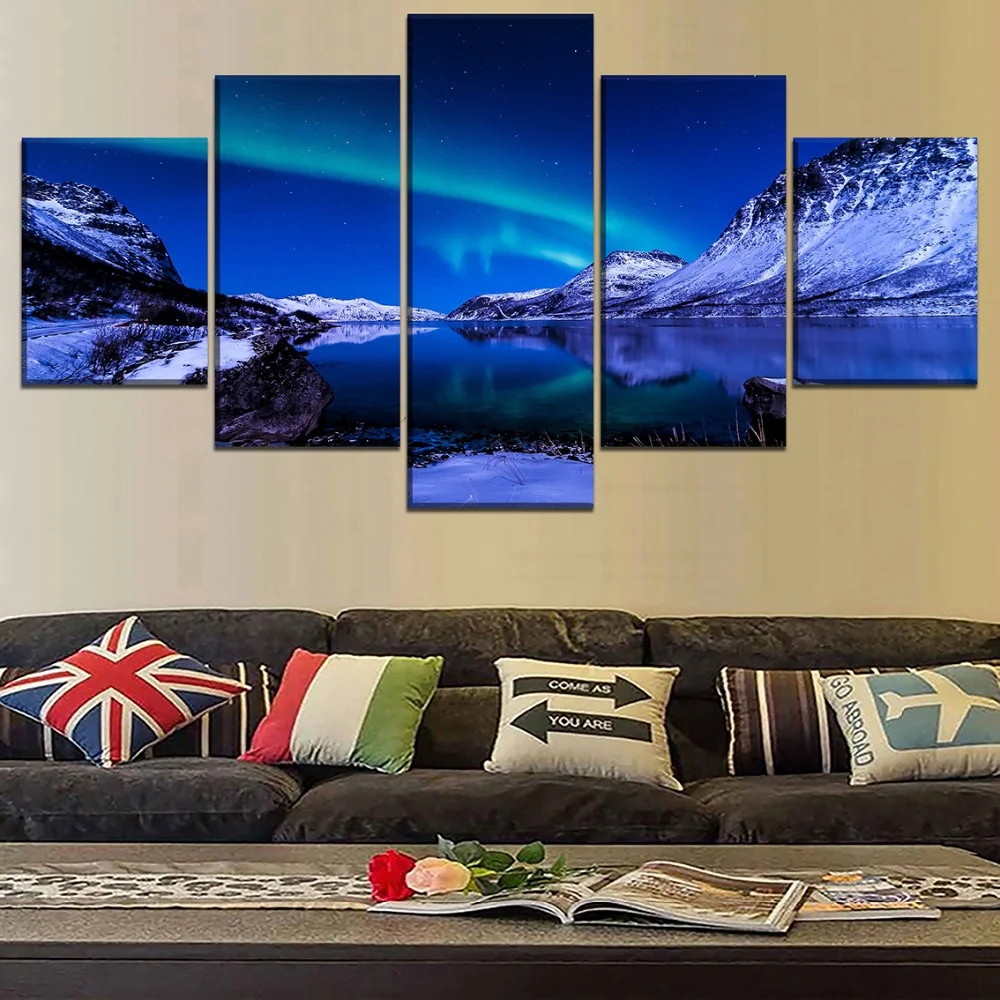5 шт. печати Wall Art картина Картина с природным пейзажем современный холст Картины