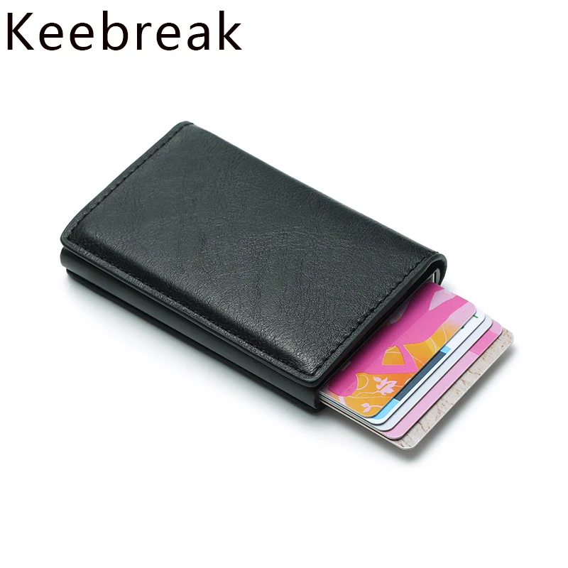 Rfid держатель для карт мужские кошельки сумка денег Мужской винтажный черный