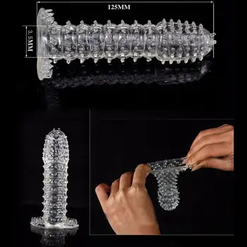 Men Delay Nozzle on Penis Dick Extensions Penis Sleeve G Spot Dildo Sex Toys for Adult Men Delay Massager Cock Ring Cover 2